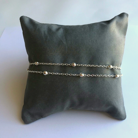 Tassel Charm Cord Bracelet, Grey