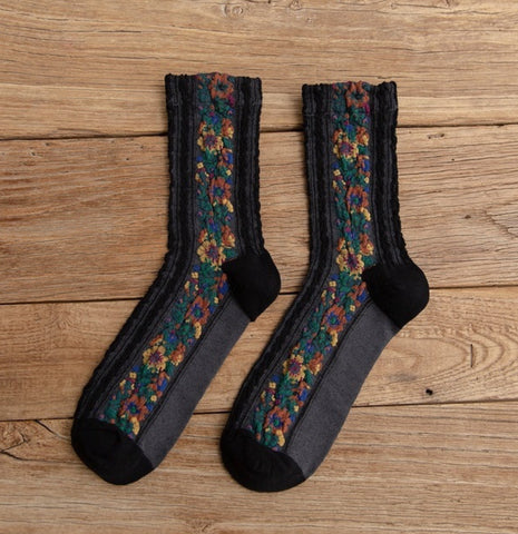 Leopard Stripe Fashion Socks, Tan