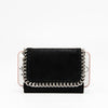 Plush Wallet With Chain Detail, Black