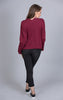 Plunge Into Comfort Lace Up Top, Burgundy