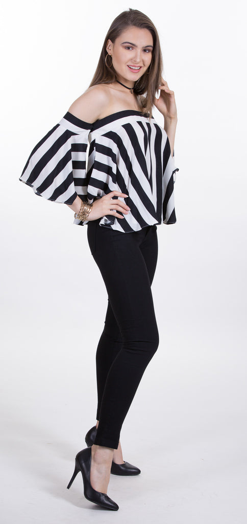 Cute Black & White Striped Blouse