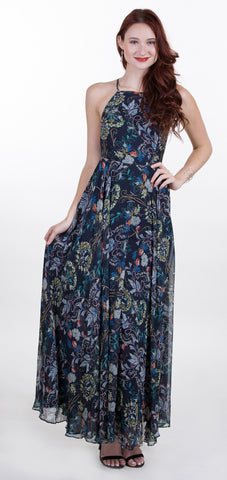 Paisley Print Long Maxi Dress