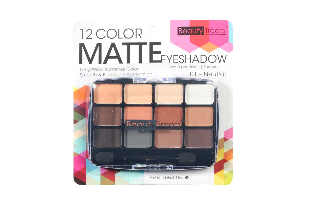 12 Color Beauty Treats Matte Eyeshadow Palette, Neutral