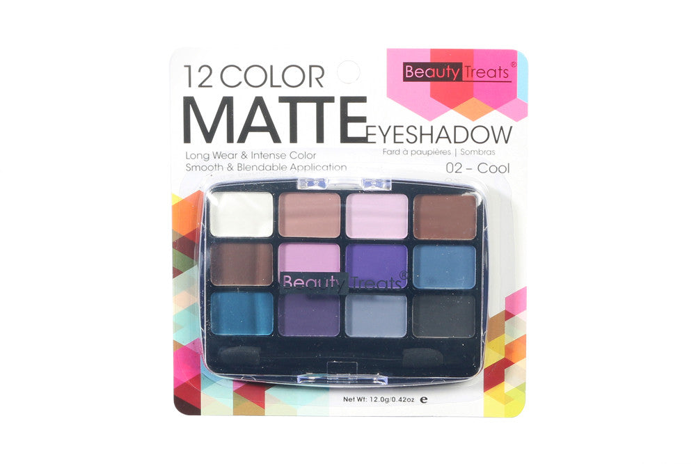 12 Color Beauty Treats Matte Eyeshadow Palette, Cool