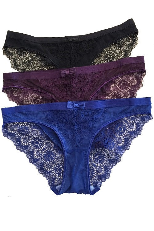 Set of 3 Pretty Lace Panties