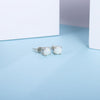 Dazzling Round Stud Earrings, White Dove
