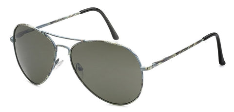 Aviator Sunglasses, Black & Silver