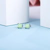 Sparkling Square Stud Earrings, Neon Green