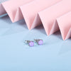 Dazzling Round Stud Earrings, Purple