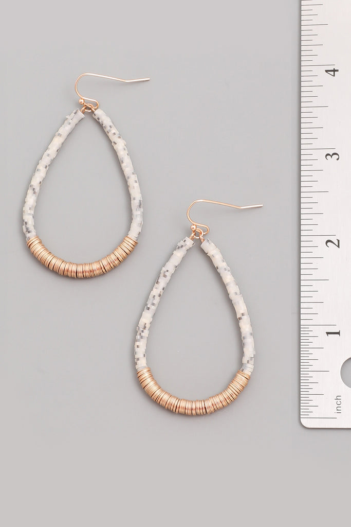 Beaded Teardrop Earrings, Ivory