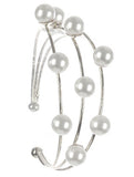 Three Layer Wire Cuff Bracelet, Silver
