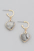 Stone Heart Drop Earrings