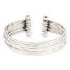 Hammered Silver 7 Line Cuff Bracelet
