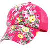 Floral Baseball Cap, Hot Pink