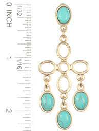 Beautiful Turquoise & Gold Drop Earrings