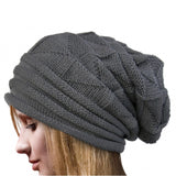 Warm Wool Knit Beanie, Gray