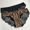 Set of 2 Lacy Low-Rise Panties, Black & Leopard