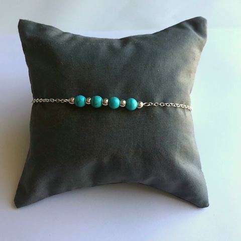 Natural Stone Stacking Bracelet, Turquoise