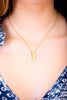 Small Bar Pendant Necklace, Gold