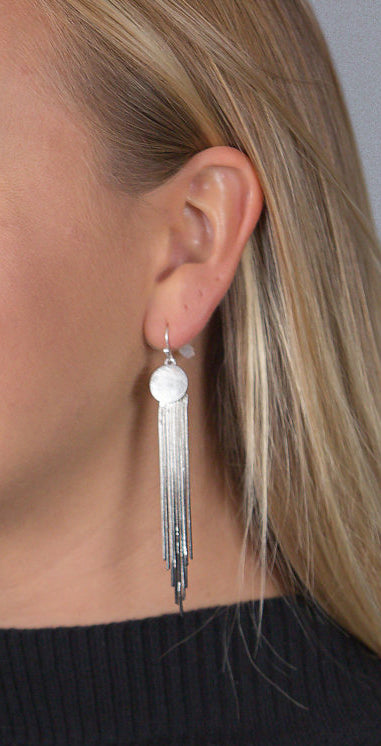 Metallic Chain Fringe Earrings