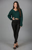 Front Lace Up Sweater, Hunter Green
