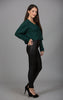 Front Lace Up Sweater, Hunter Green