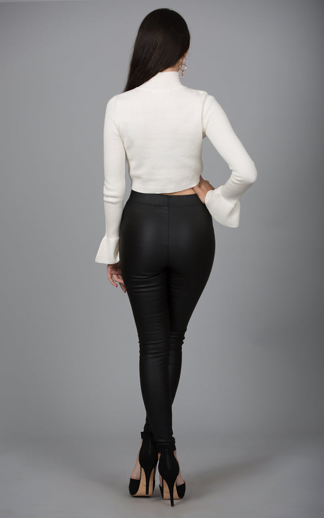 Turtleneck Top With Flared Cuffs