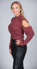 Warm Pullover With Arm Cutouts, Burgundy