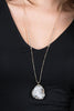 Crystal Stone Pendant Necklace, Grey