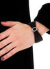 Black Mesh Bracelet With Open Crystal Oval