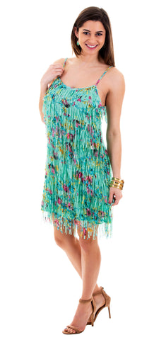 Forest Green Bare Shoulders Ruffle Dress