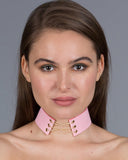 Statement Choker With Gold Chains, Pink