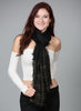 Luxe Gold-foil Scarf With Fringe, Black