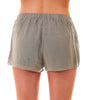 Linen Shorts With Embroidered Lace Detail, Olive