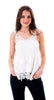 Sleeveless Crochet Lace Double Layer Top, White