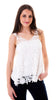 Sleeveless Crochet Lace Double Layer Top, White