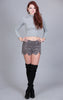 Front Lace-Up Detail Shorts, Grey