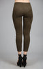 Faux Suede Skinny Pants, Olive