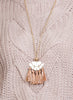 Multi Tassel Charm Necklace, Brown