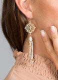 Victorian Tassel Dangle Earrings, Gold