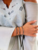 Silver Set Of 3 Embossed Cuff Bracelets