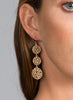 Sparkly Crystal Beaded Earrings, Beige
