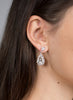 Beautiful Teardrop Glass Stone Dangle Earrings, Silver