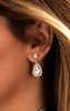 Beautiful Teardrop Glass Stone Dangle Earrings, Gold
