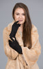 Faux Suede Touch Screen Gloves, Black