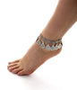 Bohemian Charm Coin Anklet, Silver