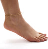 Gold Bead Double Chain Anklet