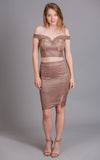 Holographic Top & Skirt Set, Bronze