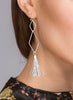 Double Diamond Dangle Earrings, Silver