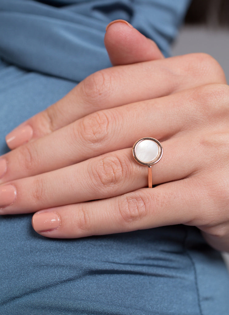 Pearly Halo Rose Gold Ring